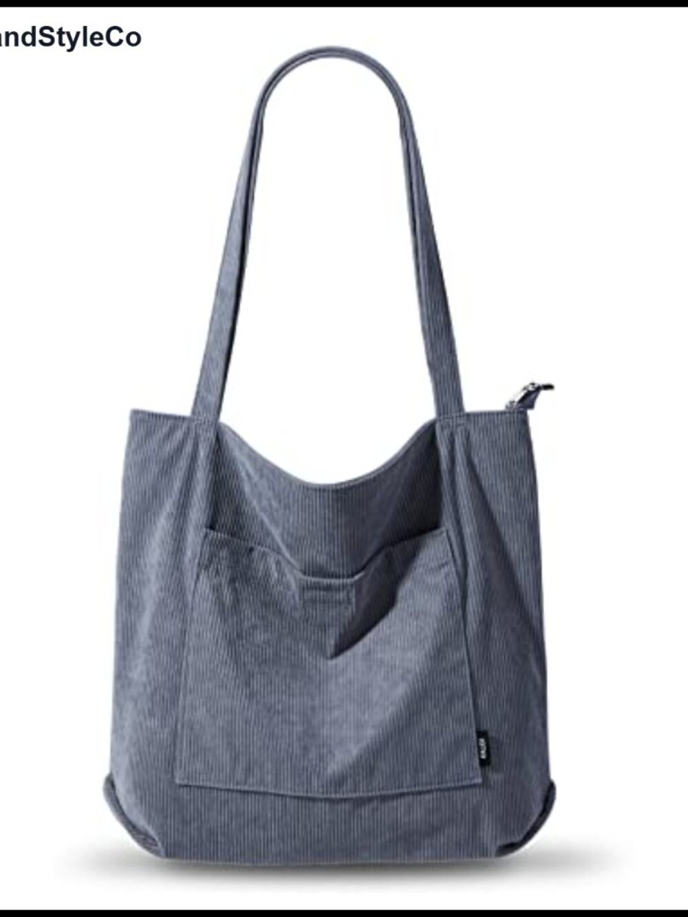 KALIDI Corduroy Tote Bag Women with Pockets Large Zipper Shoulder Purses